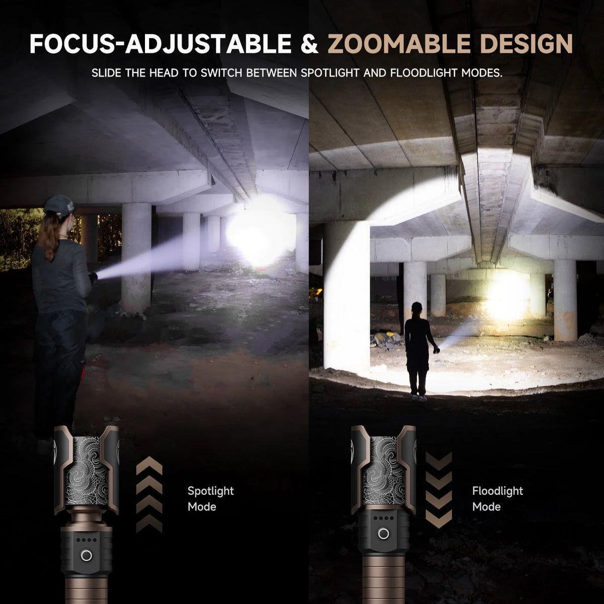 SkyFire 2025 2,100-Lumen Rechargeable Outdoor Flashlight