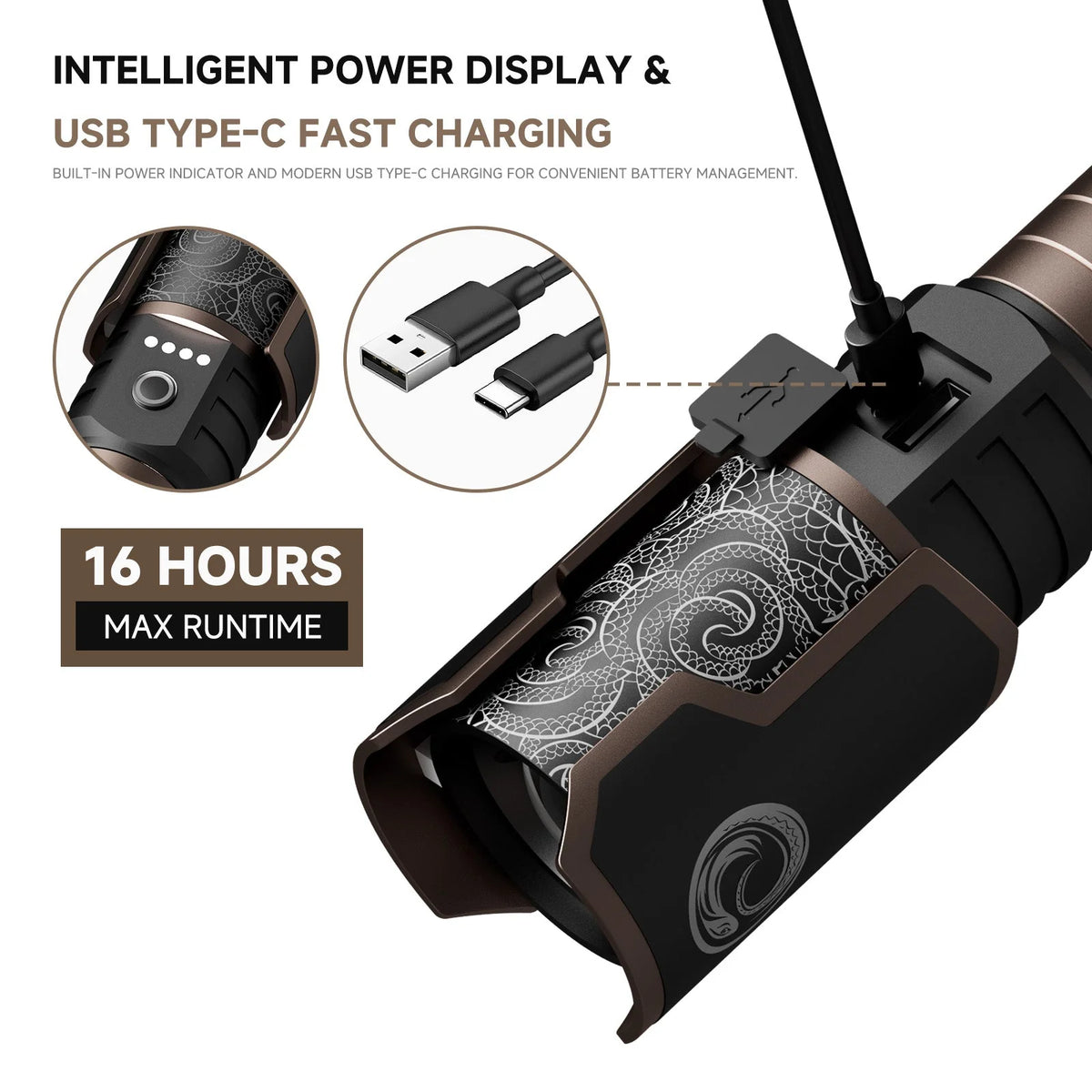 SkyFire 2025 2,100-Lumen Rechargeable Outdoor Flashlight