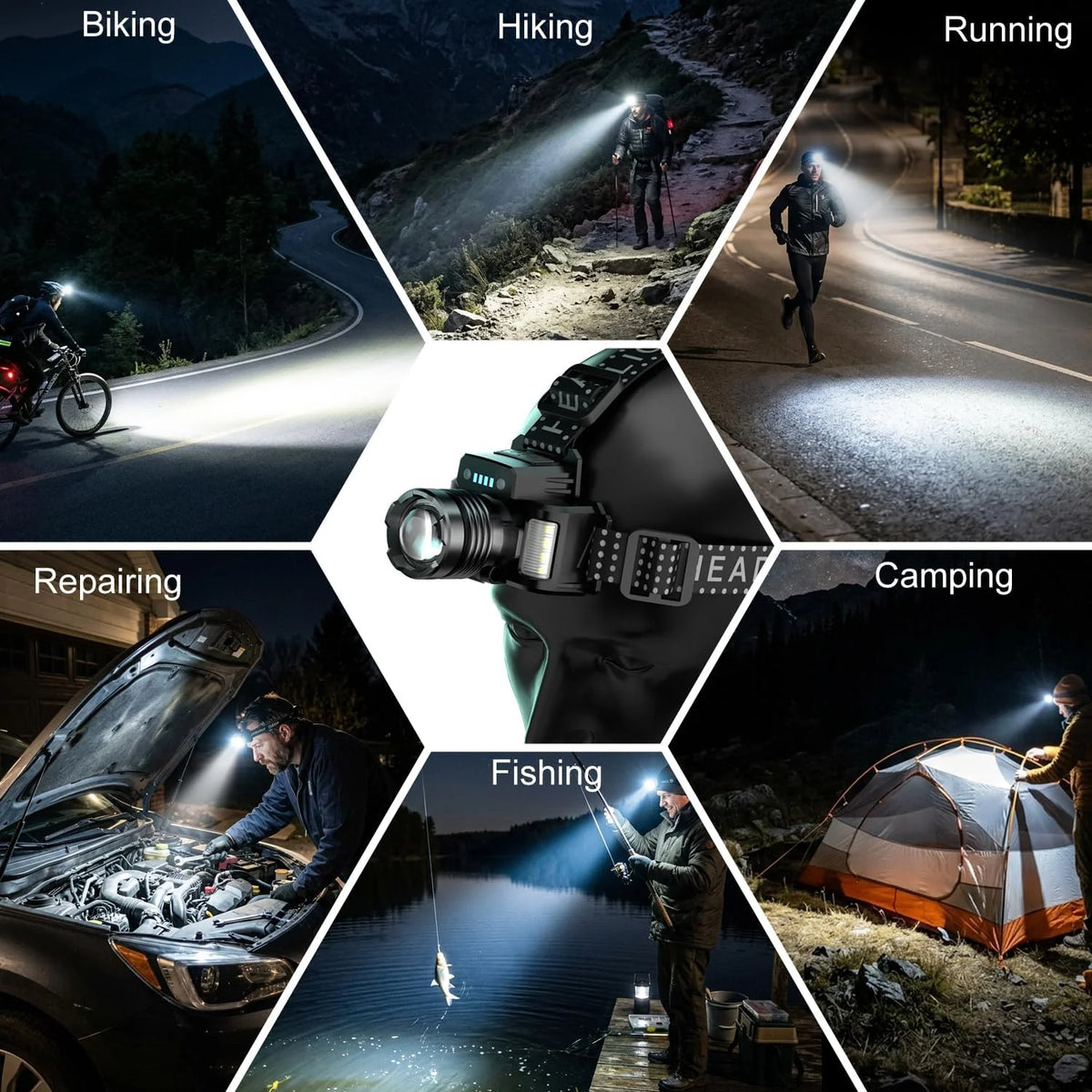 SKYFIRE 546 Rechargeable Headlamp with Motion Sensor