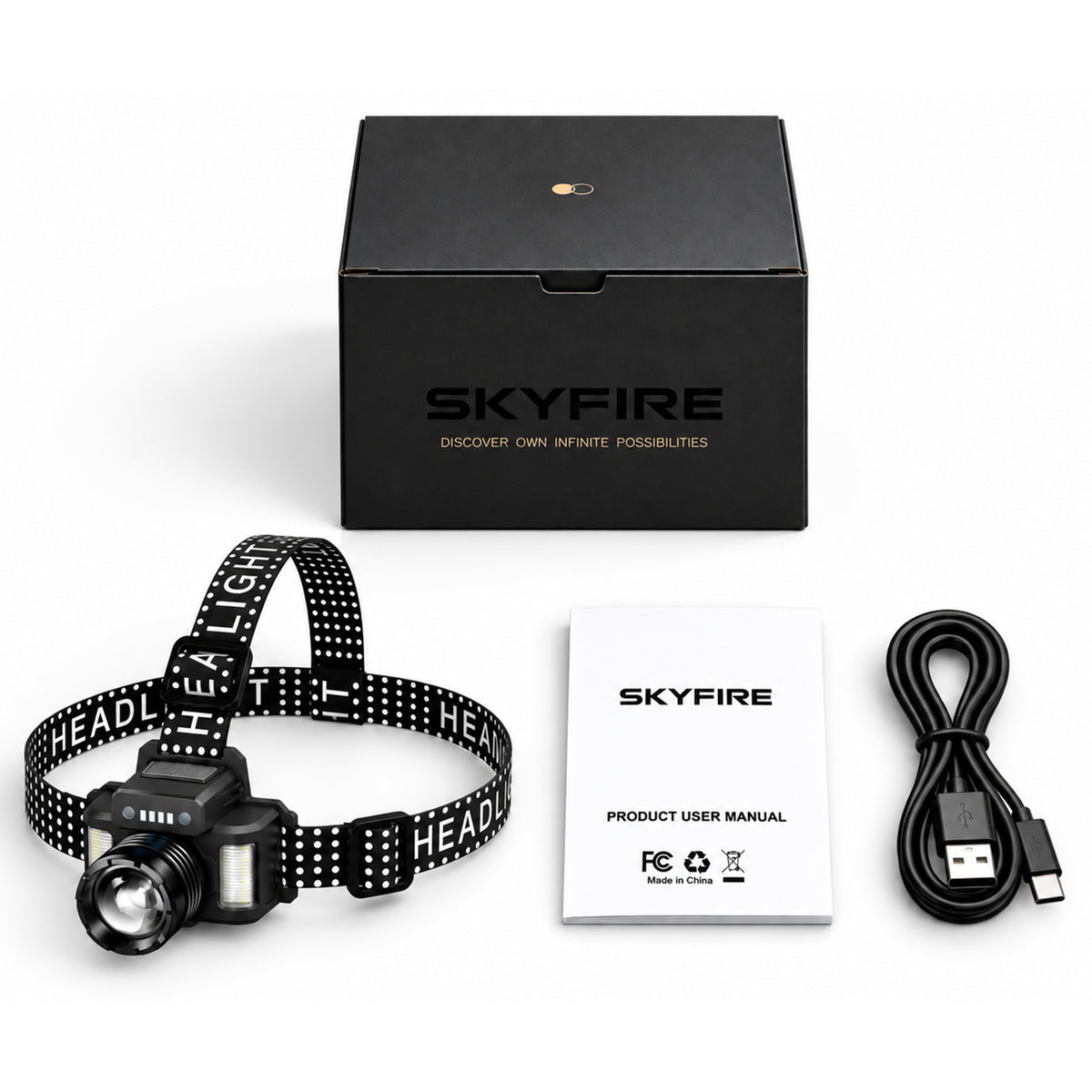 SKYFIRE 546 Rechargeable Headlamp with Motion Sensor