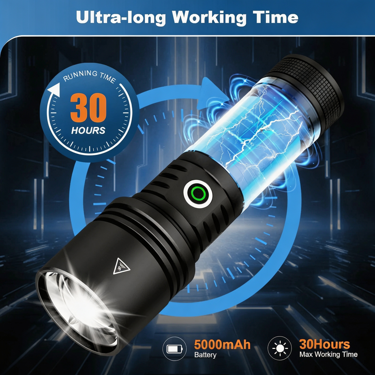 SKYFIRE X PHILIPS 5158 Rechargeable Flashlight with Camping Light