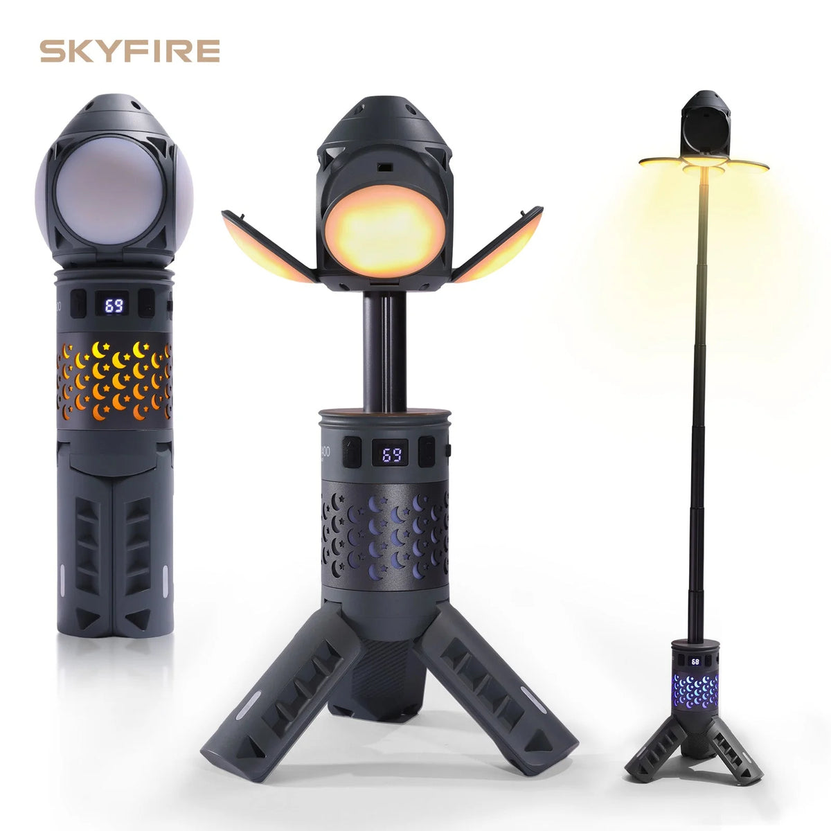 SKYFIRE 1400 Rechargeable Camping Lantern with Folding Stand