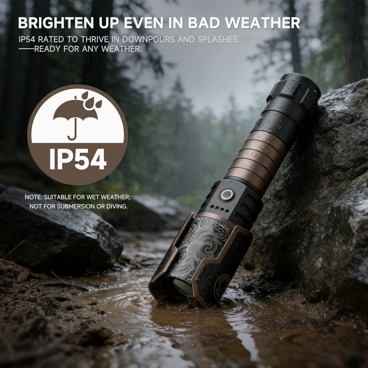 SkyFire 2025 2,100-Lumen Rechargeable Outdoor Flashlight