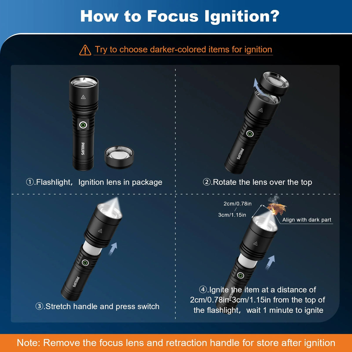 SKYFIRE X PHILIPS 5158 Rechargeable Flashlight with Camping Light