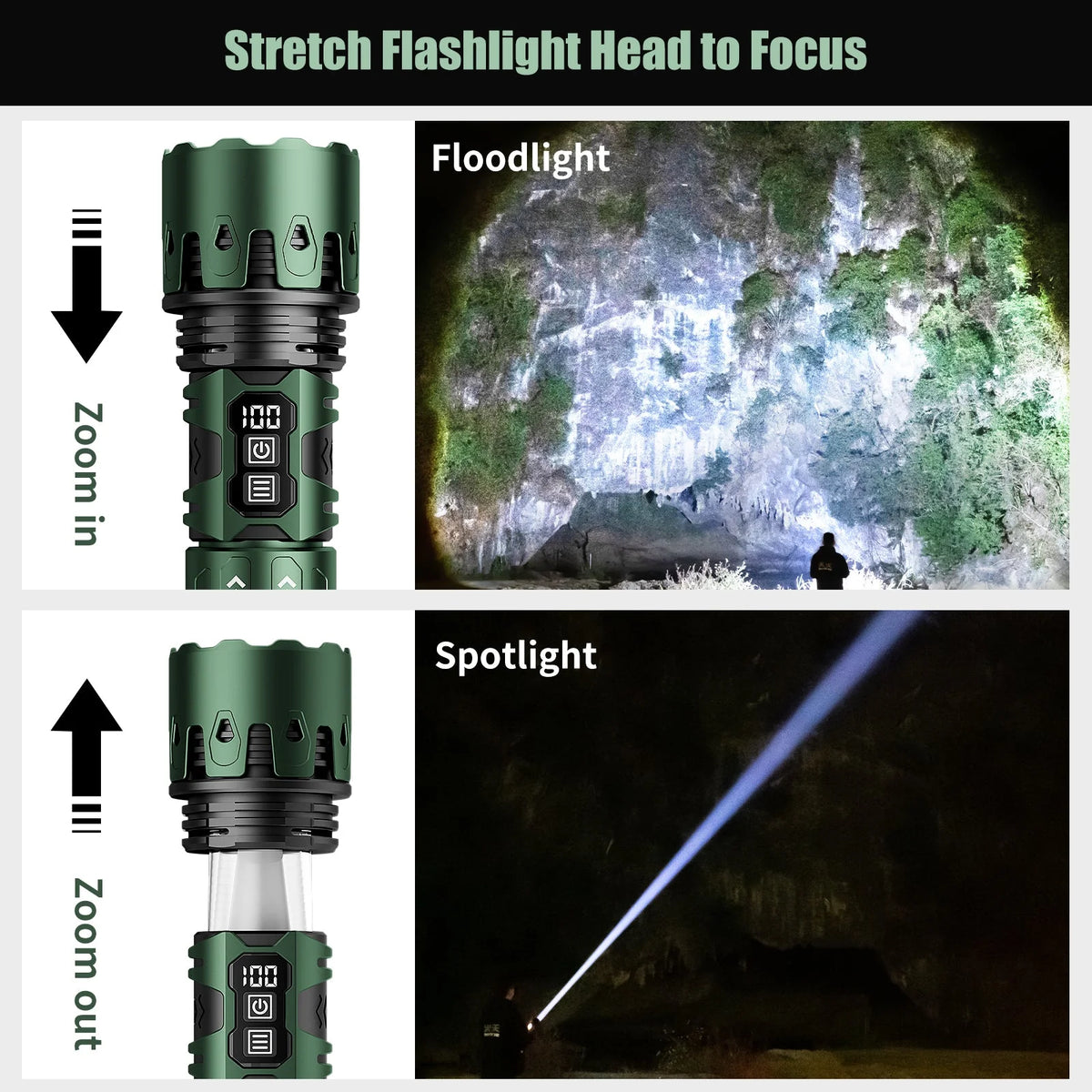 SKYFIRE 2011 Rechargeable Flashlight with Camping Light