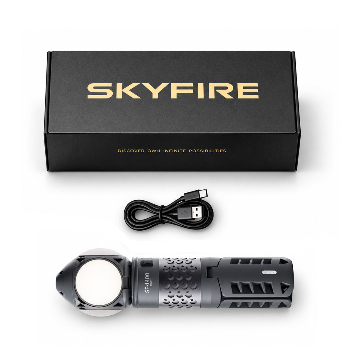 SKYFIRE 1400 Rechargeable Camping Lantern with Folding Stand