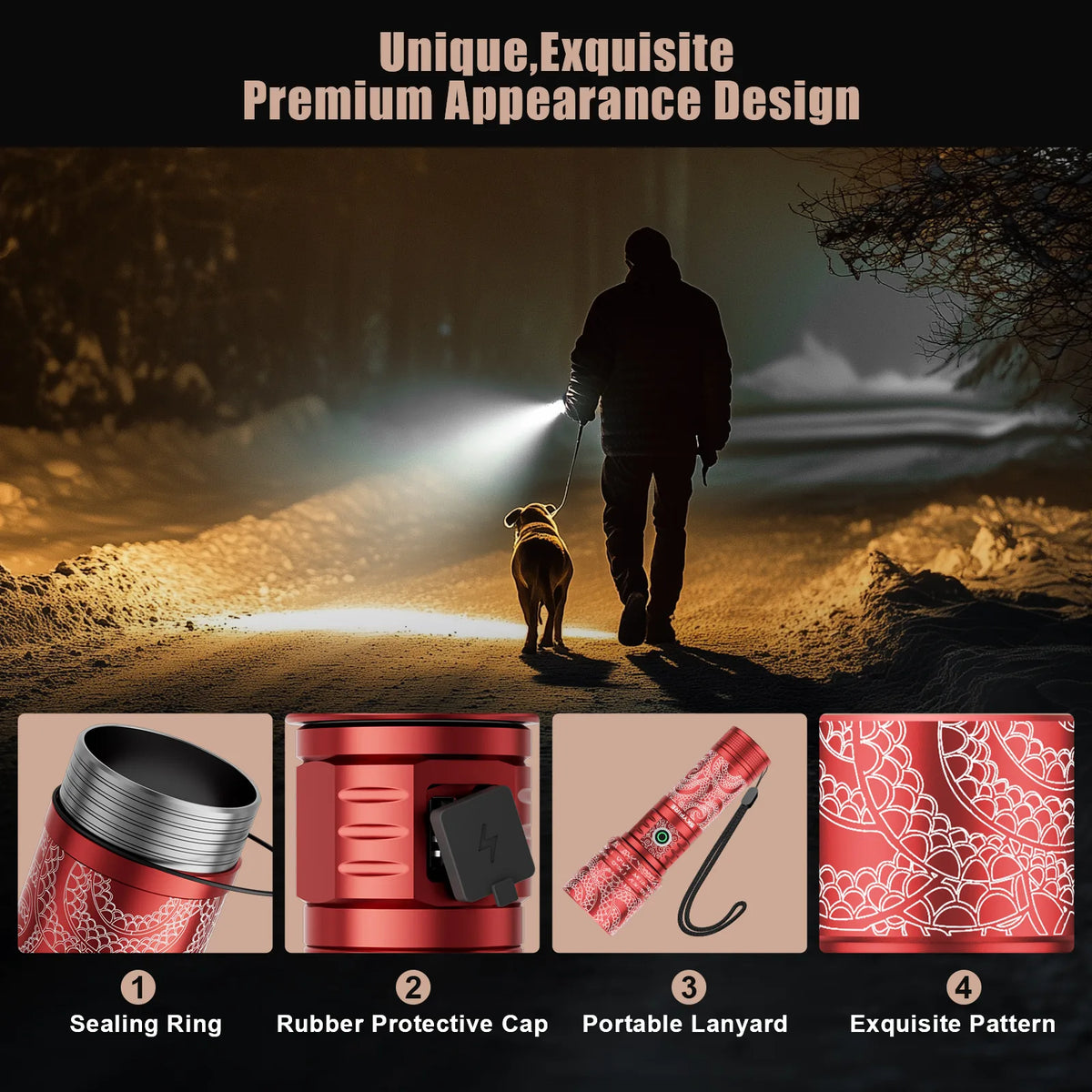 SkyFire SF-2015 Rechargeable Long-Range Flashlight with Camping Light